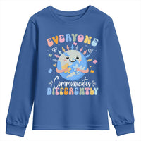 Autism Awareness Sped Teacher Youth Sweatshirt Everyone Communicates Differently