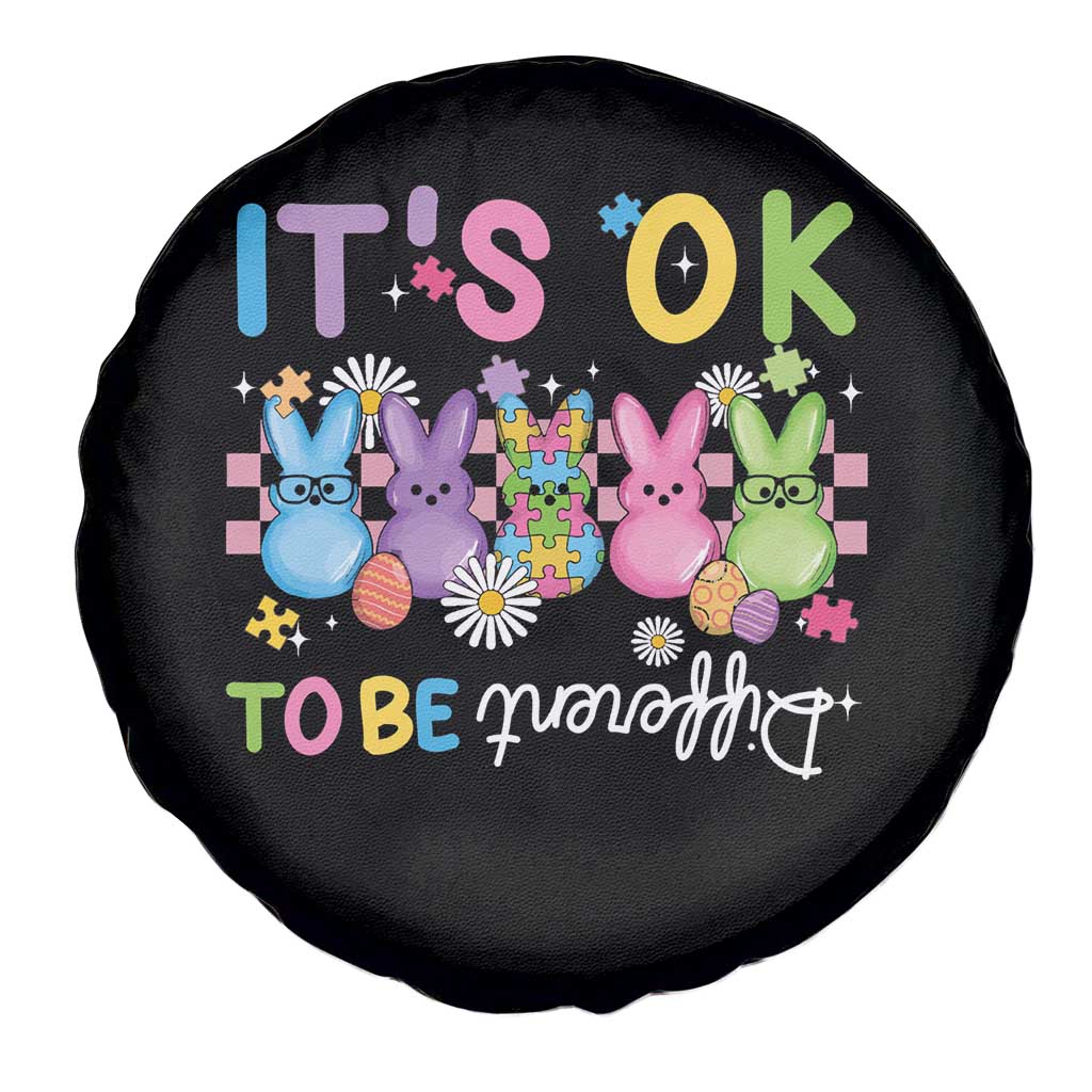 It’s Okay To Be Different Spare Tire Cover Bunny Puzzle Autism Awareness Easter