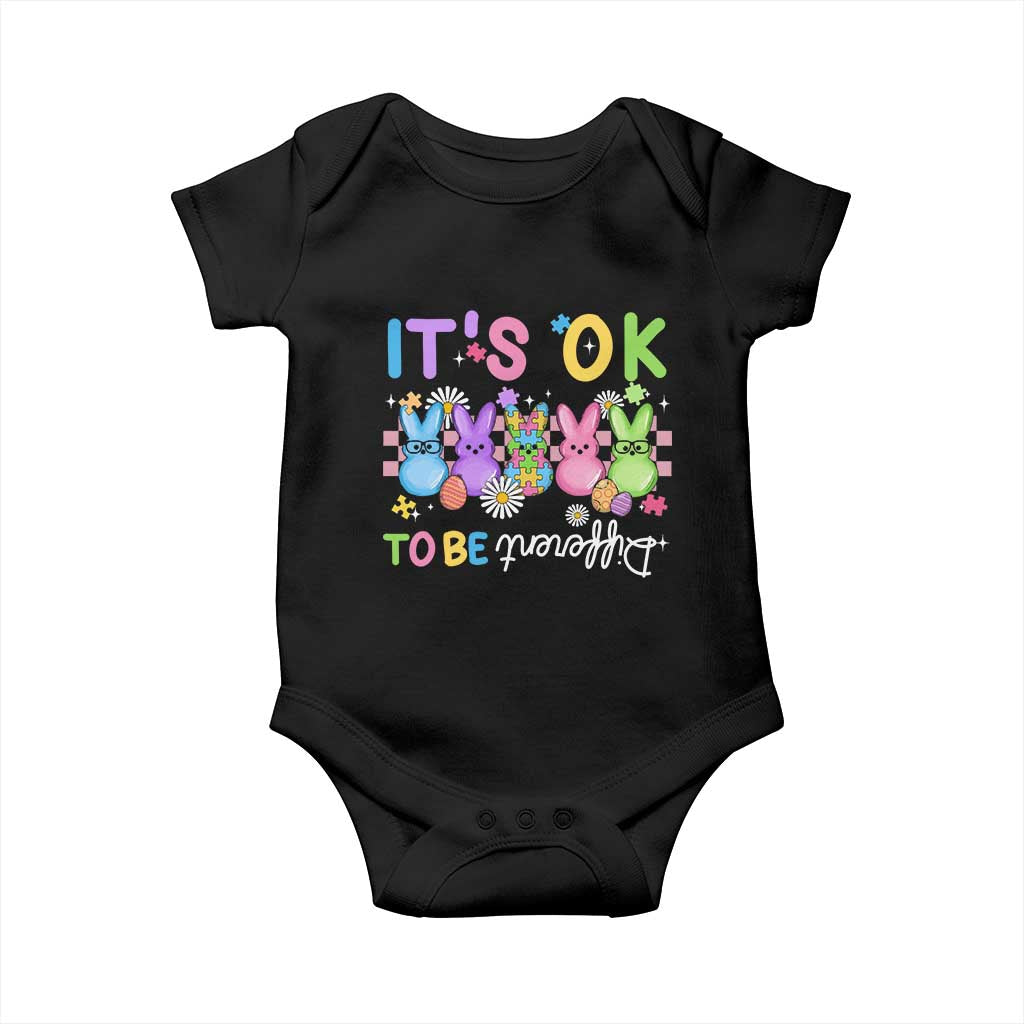 It’s Okay To Be Different Baby Onesie Bunny Puzzle Autism Awareness Easter