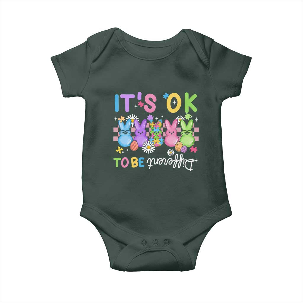 It’s Okay To Be Different Baby Onesie Bunny Puzzle Autism Awareness Easter