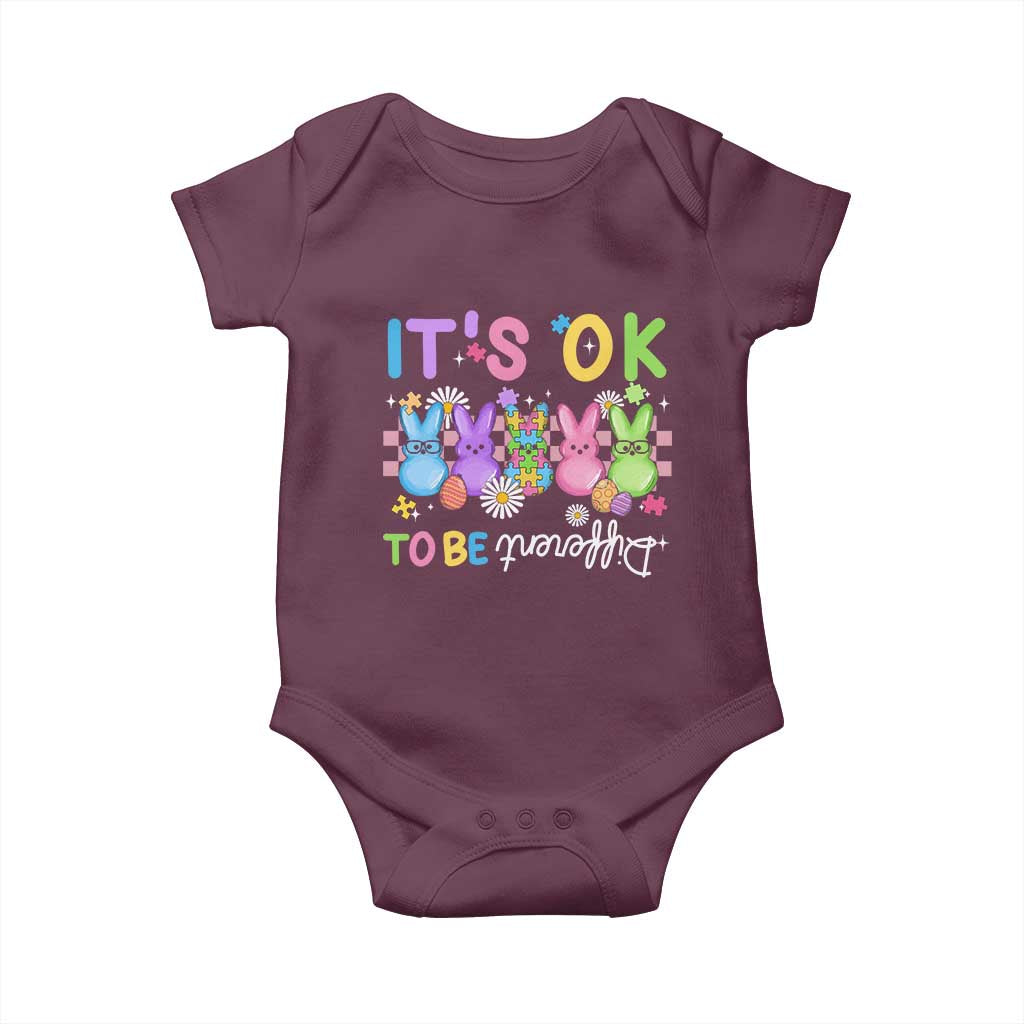 It’s Okay To Be Different Baby Onesie Bunny Puzzle Autism Awareness Easter