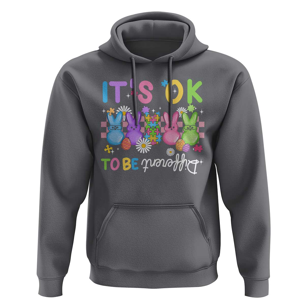 It’s Okay To Be Different Hoodie Bunny Puzzle Autism Awareness Easter
