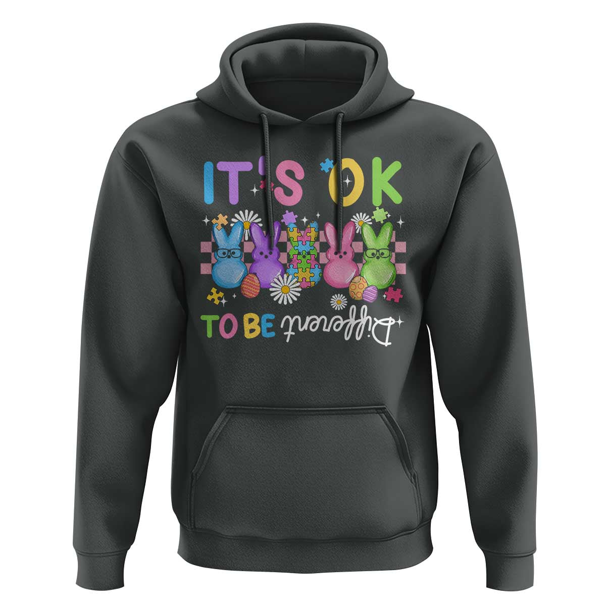 It’s Okay To Be Different Hoodie Bunny Puzzle Autism Awareness Easter
