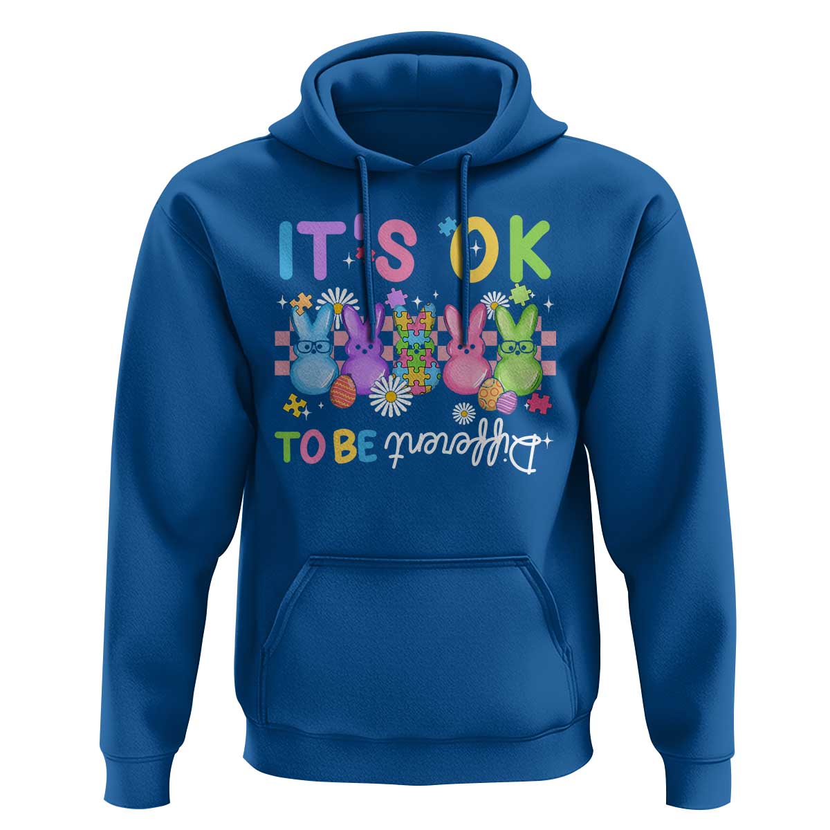 It’s Okay To Be Different Hoodie Bunny Puzzle Autism Awareness Easter