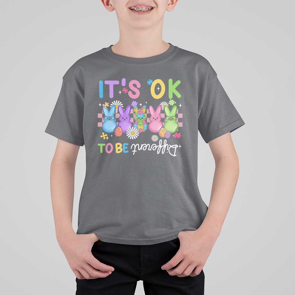 It’s Okay To Be Different T Shirt For Kid Bunny Puzzle Autism Awareness Easter