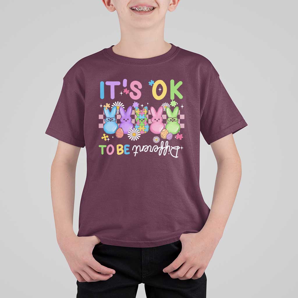 It’s Okay To Be Different T Shirt For Kid Bunny Puzzle Autism Awareness Easter