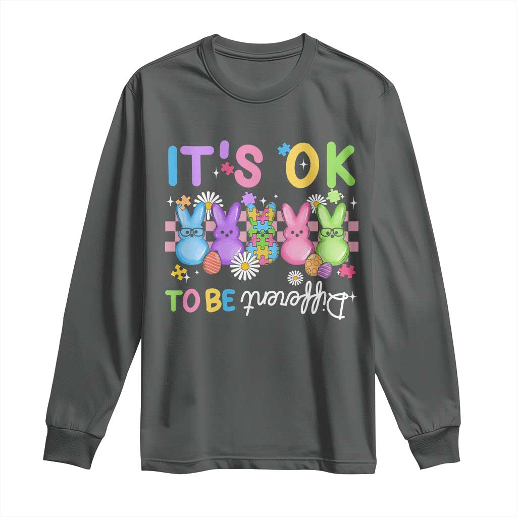 It’s Okay To Be Different Long Sleeve Shirt Bunny Puzzle Autism Awareness Easter
