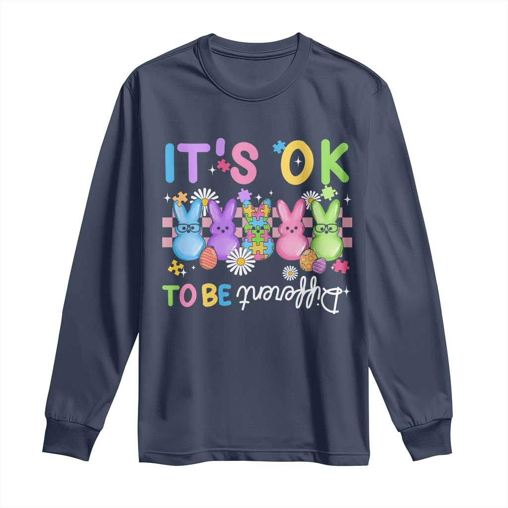 It’s Okay To Be Different Long Sleeve Shirt Bunny Puzzle Autism Awareness Easter