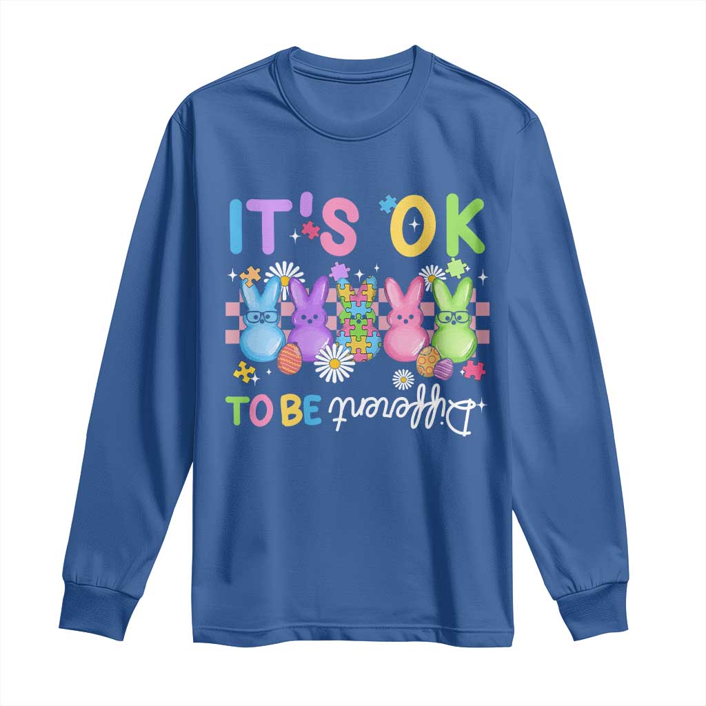 It’s Okay To Be Different Long Sleeve Shirt Bunny Puzzle Autism Awareness Easter