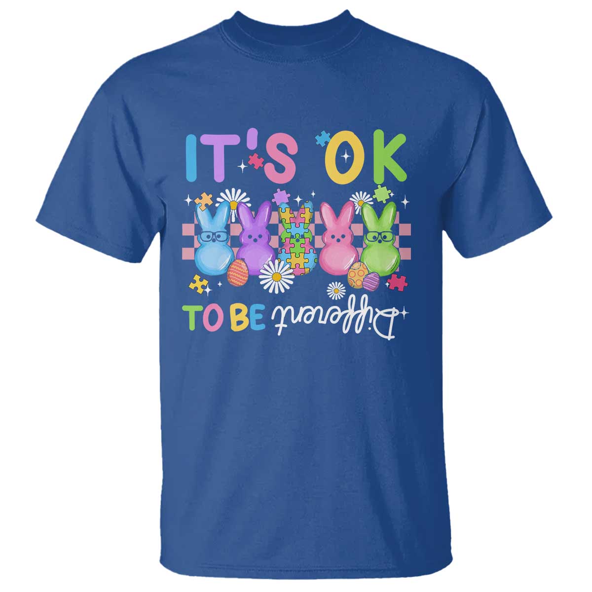It’s Okay To Be Different T Shirt Bunny Puzzle Autism Awareness Easter
