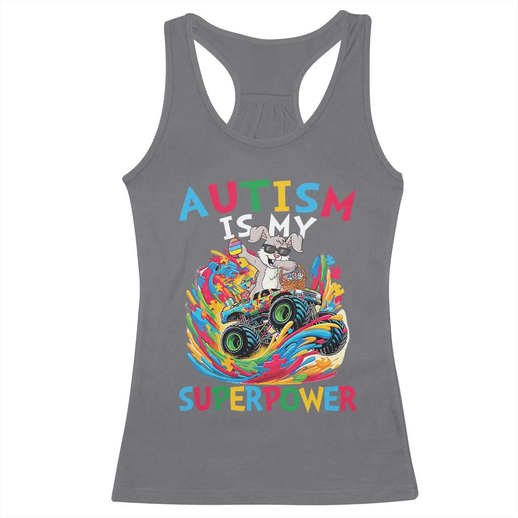 Autism Awareness Easter Racerback Tank Top Dabbing Bunny Monster Truck Lovers