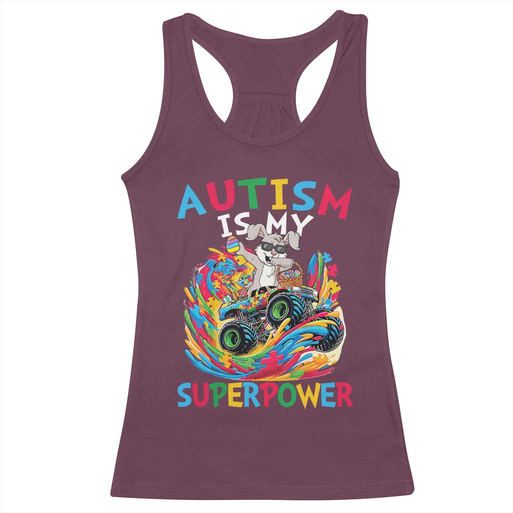 Autism Awareness Easter Racerback Tank Top Dabbing Bunny Monster Truck Lovers