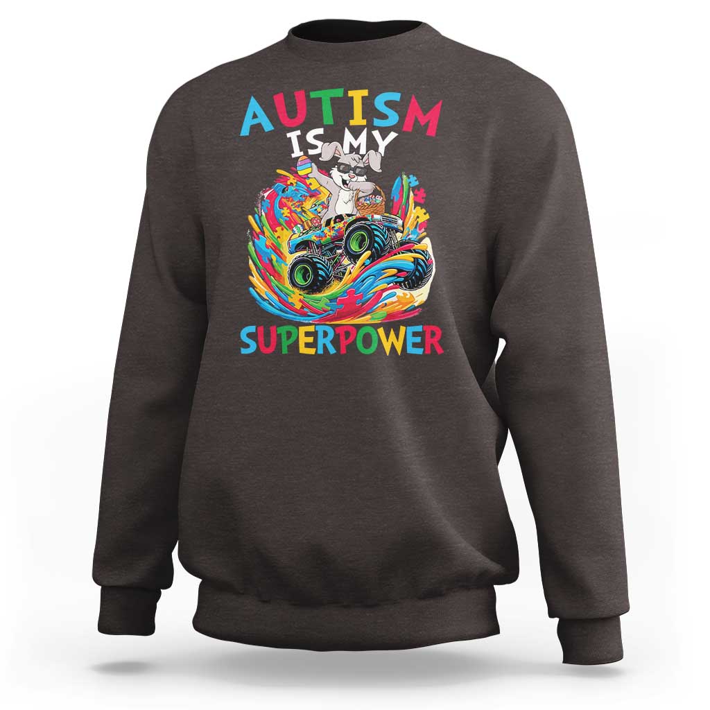Autism Awareness Easter Sweatshirt Dabbing Bunny Monster Truck Lovers