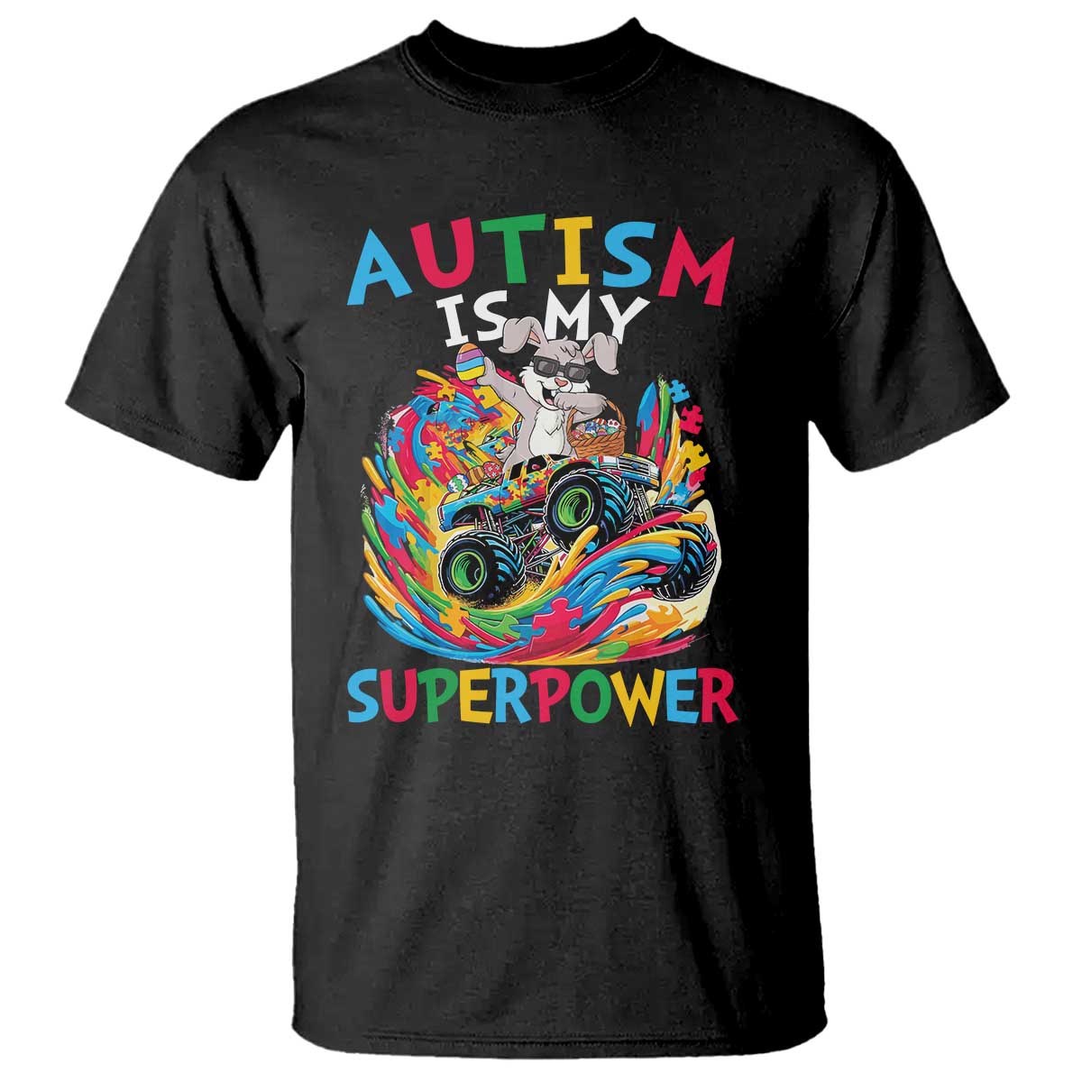 Autism Awareness Easter T Shirt Dabbing Bunny Monster Truck Lovers