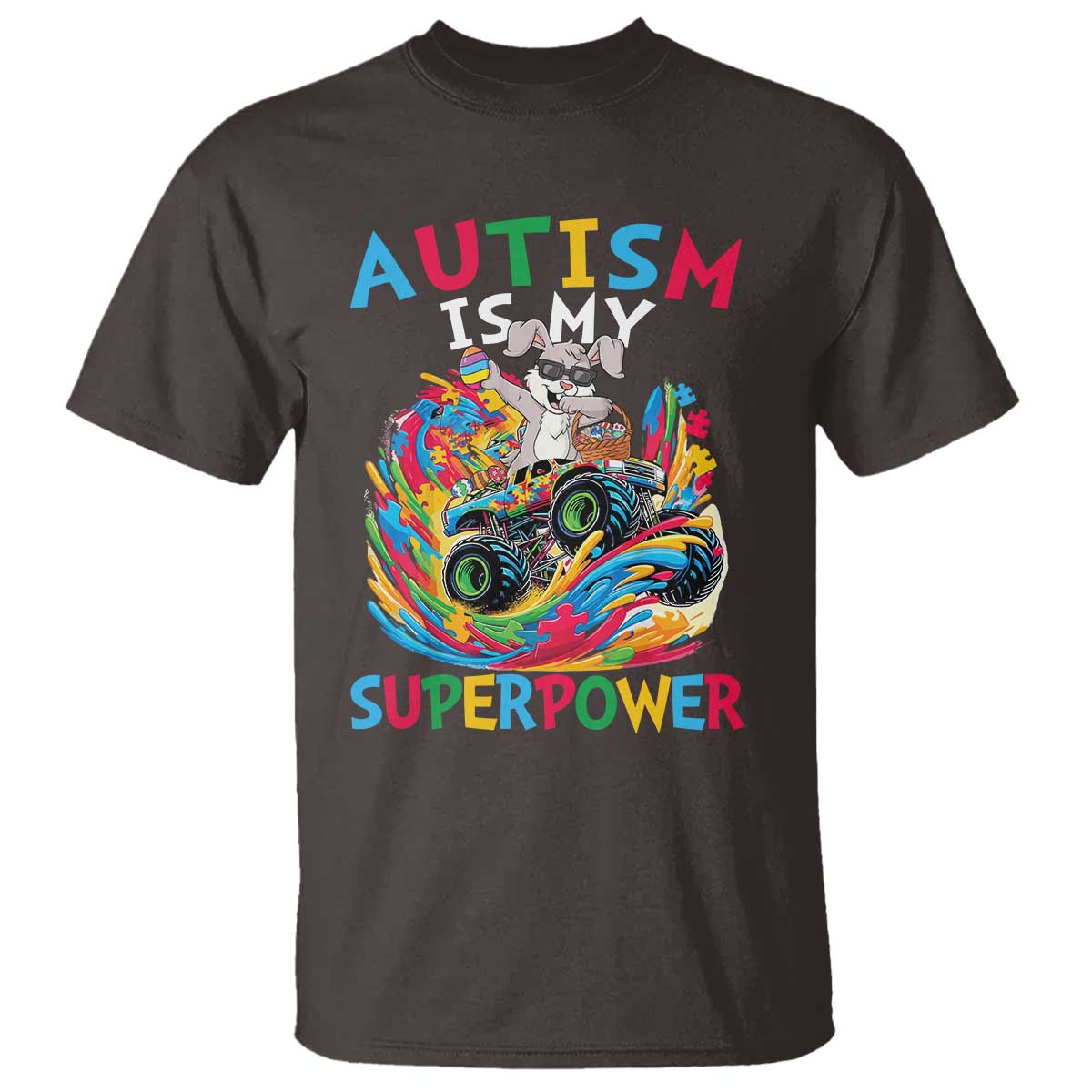 Autism Awareness Easter T Shirt Dabbing Bunny Monster Truck Lovers