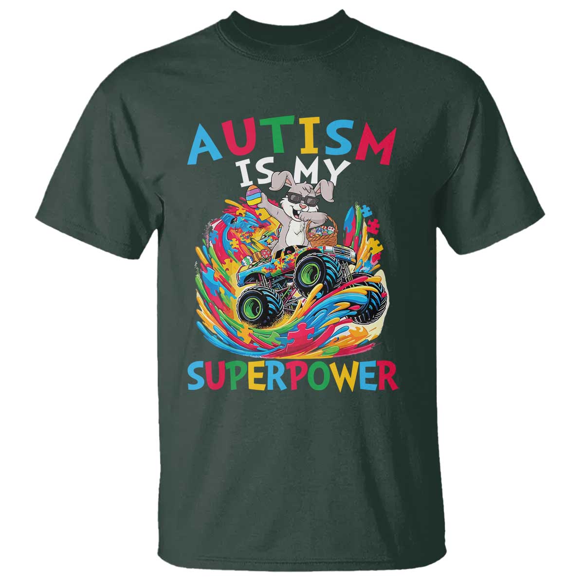Autism Awareness Easter T Shirt Dabbing Bunny Monster Truck Lovers