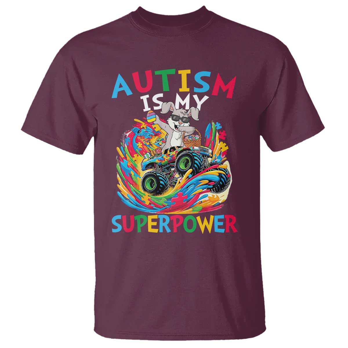 Autism Awareness Easter T Shirt Dabbing Bunny Monster Truck Lovers