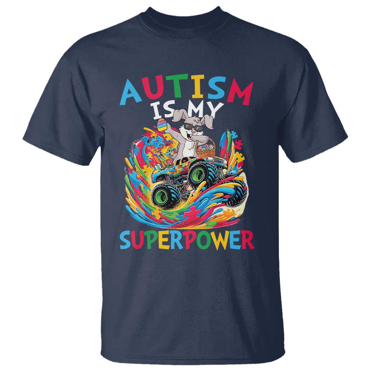Autism Awareness Easter T Shirt Dabbing Bunny Monster Truck Lovers