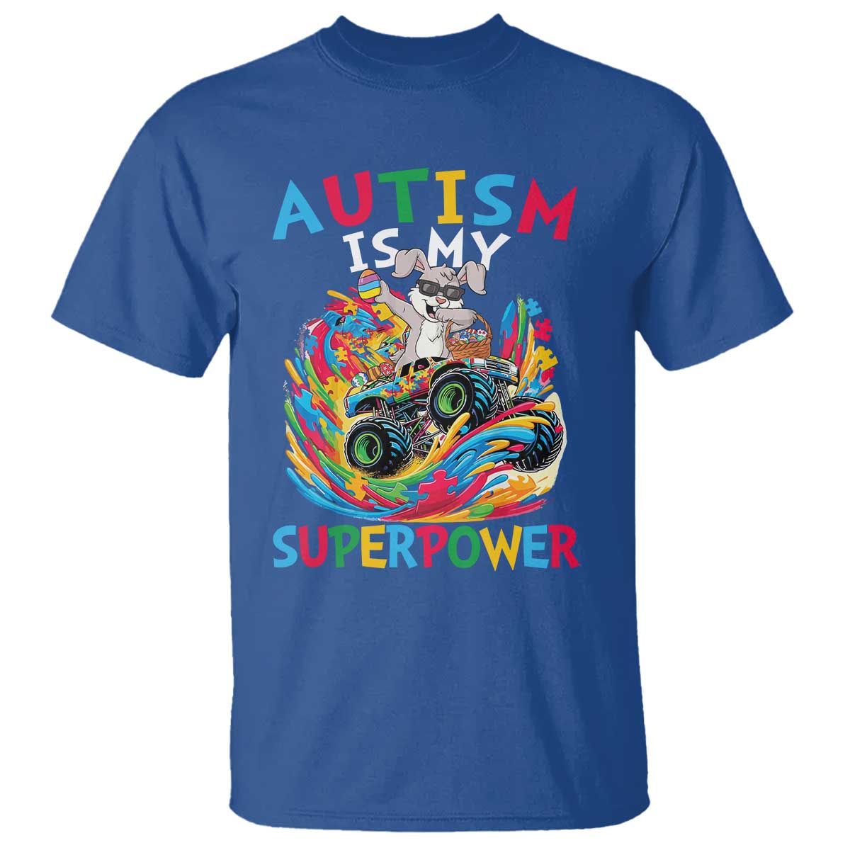 Autism Awareness Easter T Shirt Dabbing Bunny Monster Truck Lovers