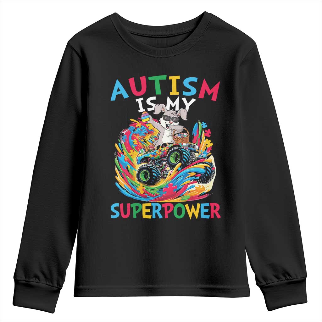 Autism Awareness Easter Youth Sweatshirt Dabbing Bunny Monster Truck Lovers