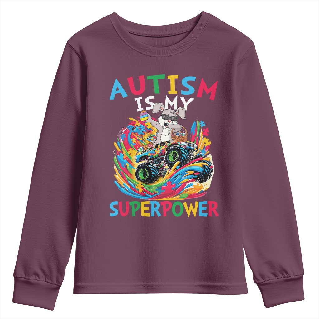 Autism Awareness Easter Youth Sweatshirt Dabbing Bunny Monster Truck Lovers