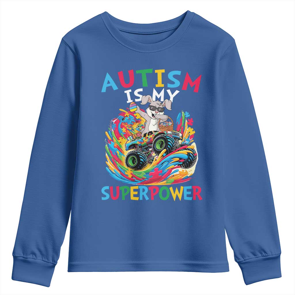 Autism Awareness Easter Youth Sweatshirt Dabbing Bunny Monster Truck Lovers