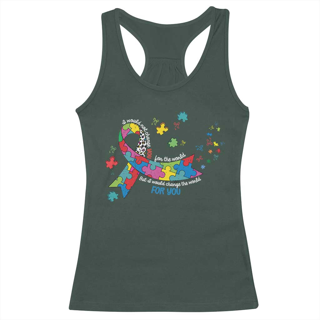 Autism Awareness Coquette Bow Racerback Tank Top Special Education Teacher