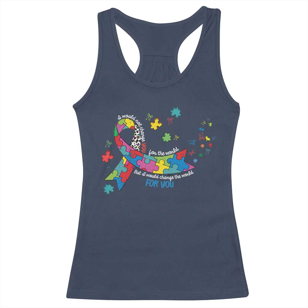 Autism Awareness Coquette Bow Racerback Tank Top Special Education Teacher