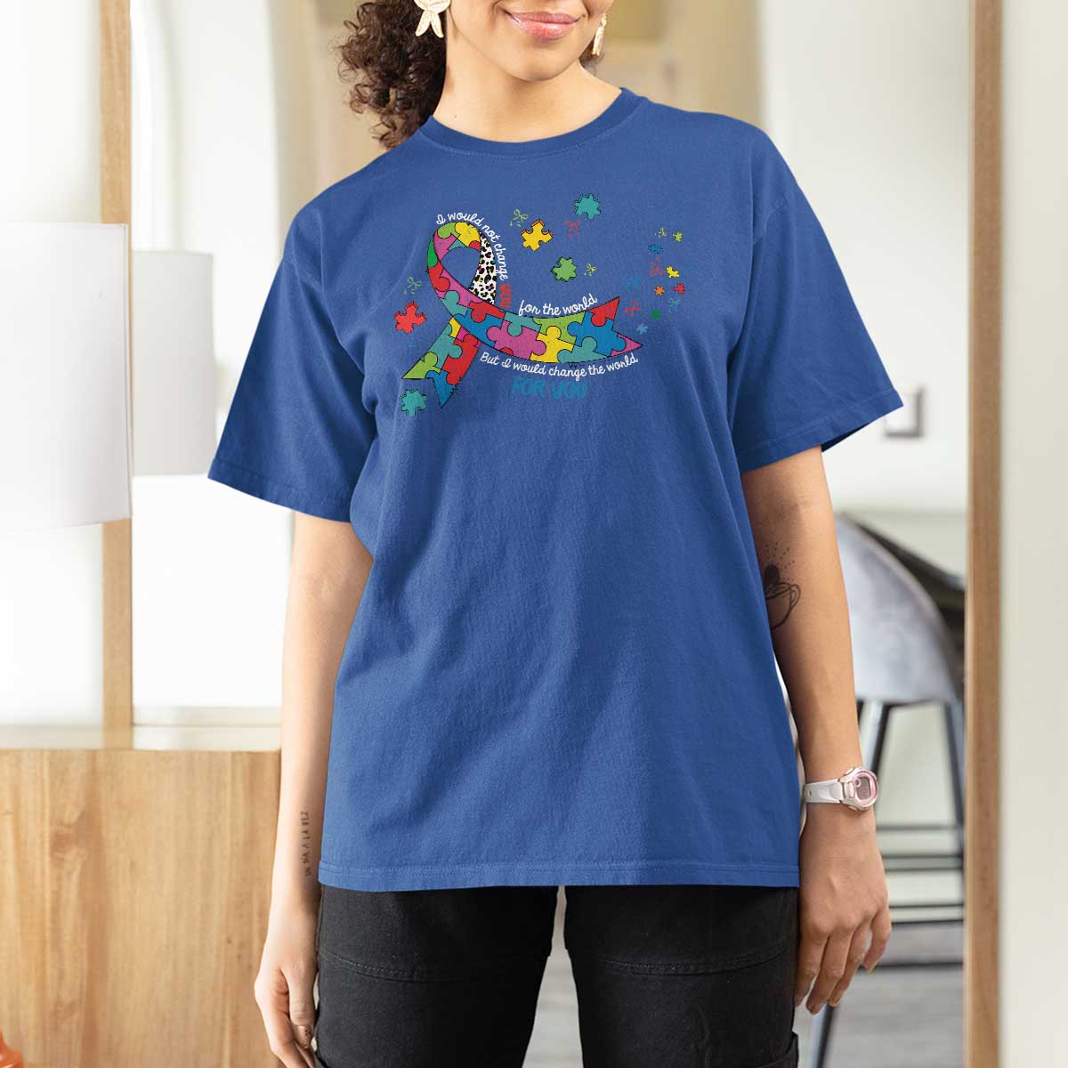 Autism Awareness Coquette Bow T Shirt For Women Special Education Teacher