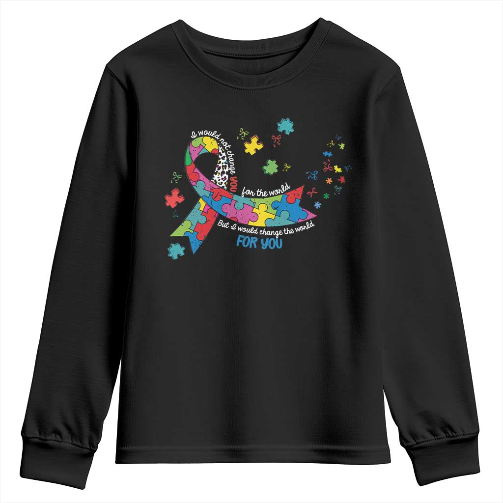 Autism Awareness Coquette Bow Youth Sweatshirt Special Education Teacher