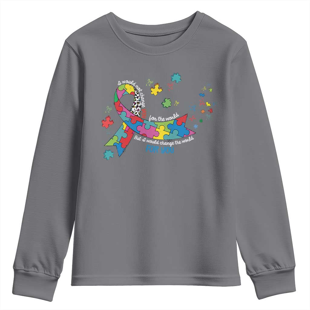 Autism Awareness Coquette Bow Youth Sweatshirt Special Education Teacher