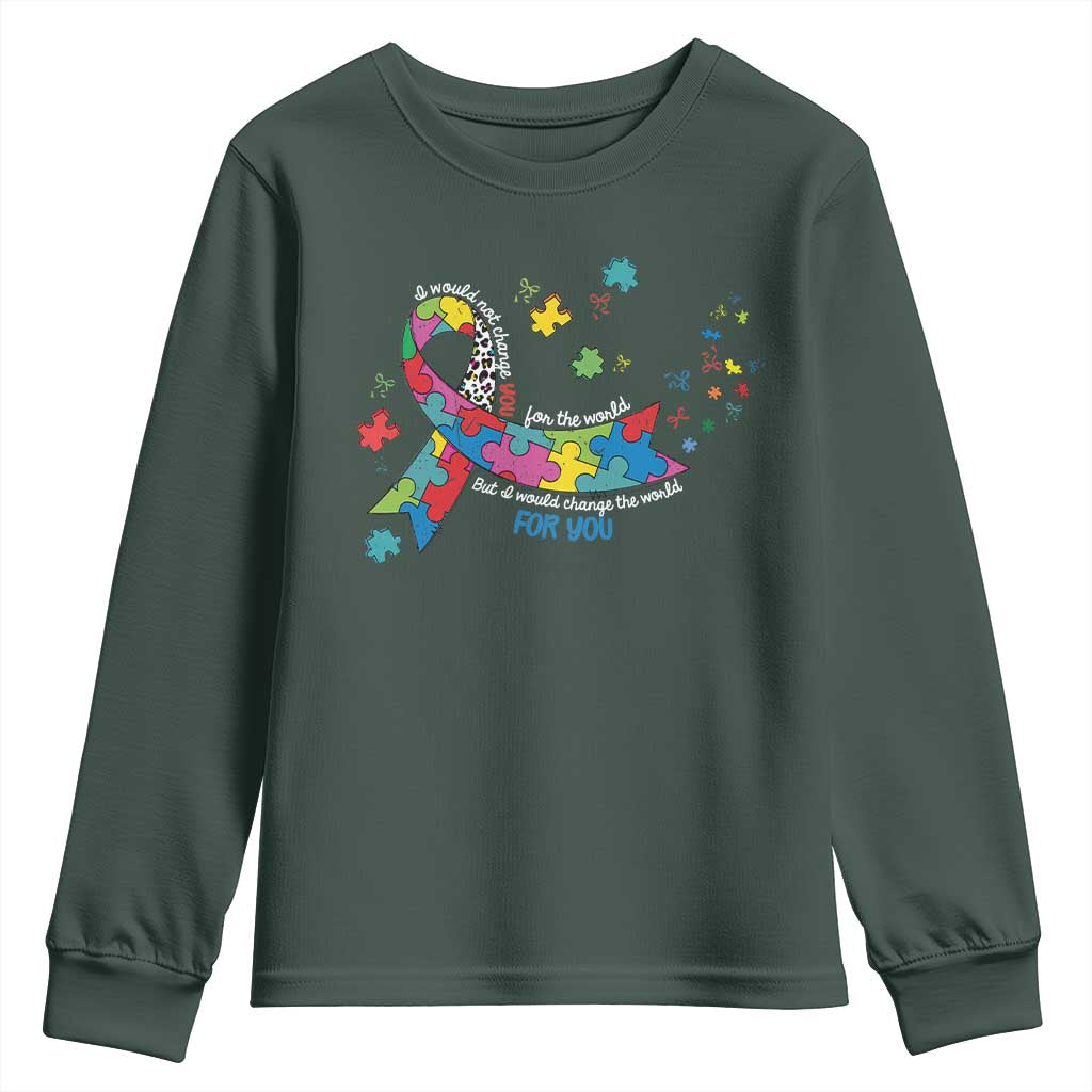Autism Awareness Coquette Bow Youth Sweatshirt Special Education Teacher