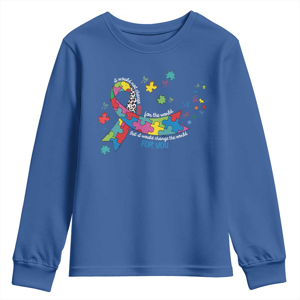 Autism Awareness Coquette Bow Youth Sweatshirt Special Education Teacher