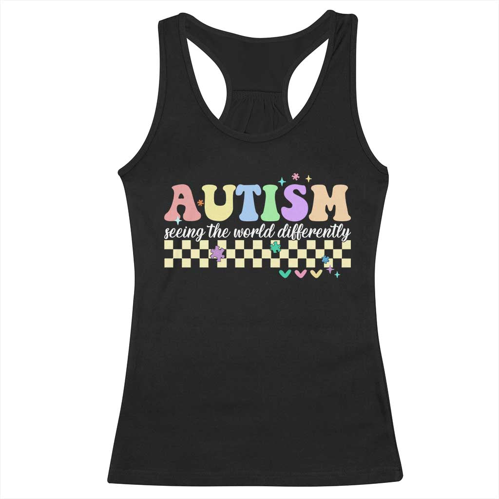 Autism Acceptance Month Racerback Tank Top Seeing the World Differently