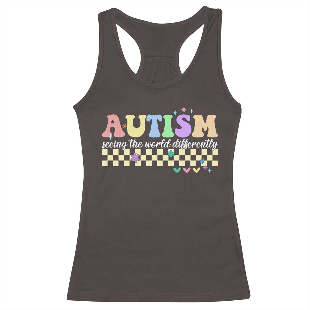 Autism Acceptance Month Racerback Tank Top Seeing the World Differently