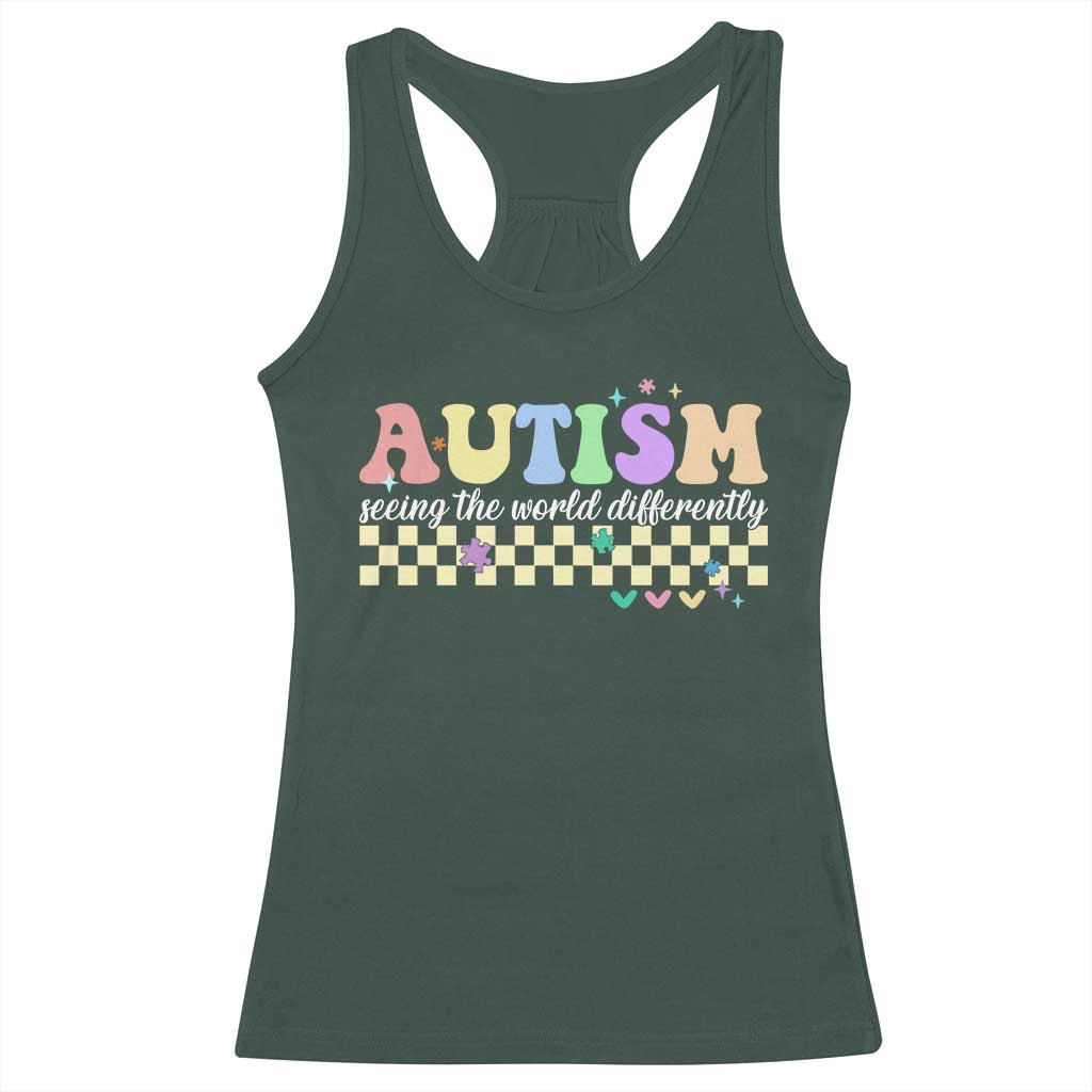 Autism Acceptance Month Racerback Tank Top Seeing the World Differently