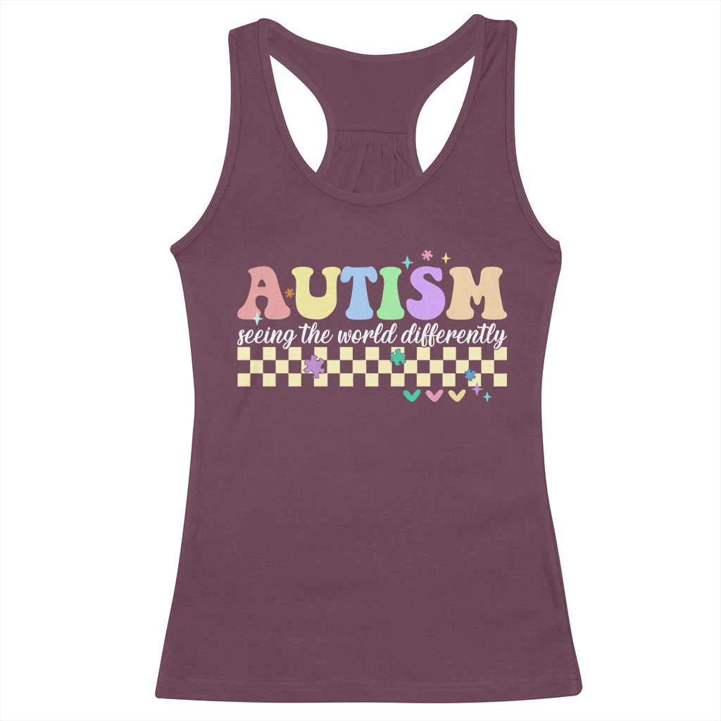 Autism Acceptance Month Racerback Tank Top Seeing the World Differently