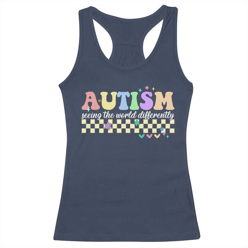 Autism Acceptance Month Racerback Tank Top Seeing the World Differently