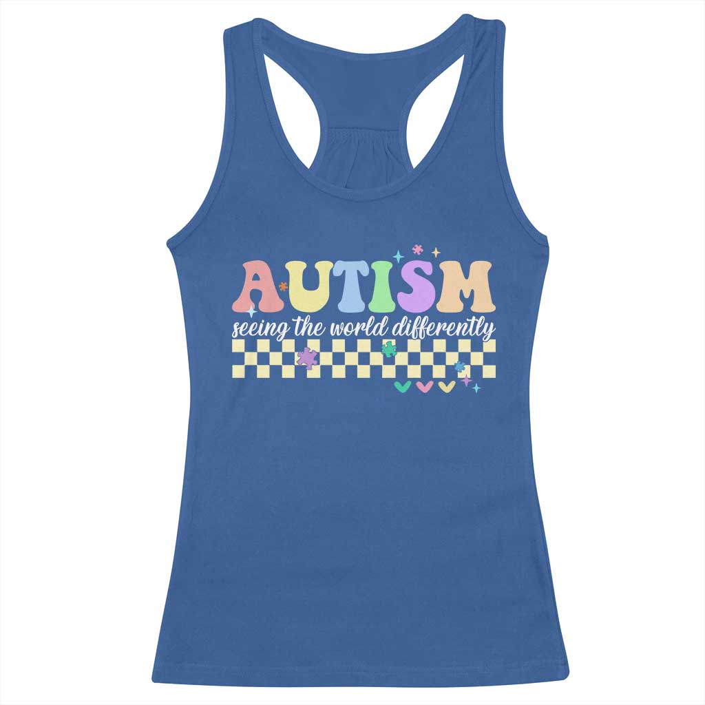 Autism Acceptance Month Racerback Tank Top Seeing the World Differently