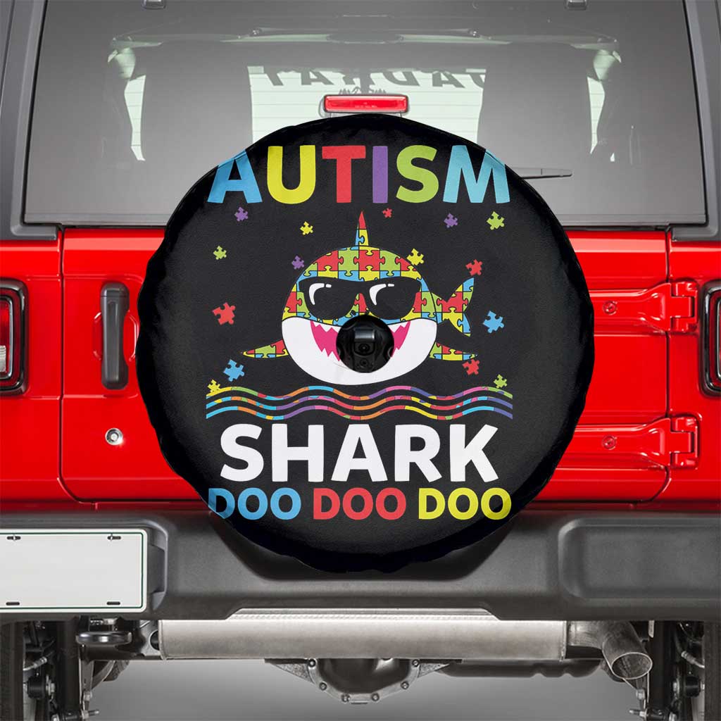 Funny Autism Shark Spare Tire Cover Puzzle Piece Autistic Mom Dad Sped Teacher