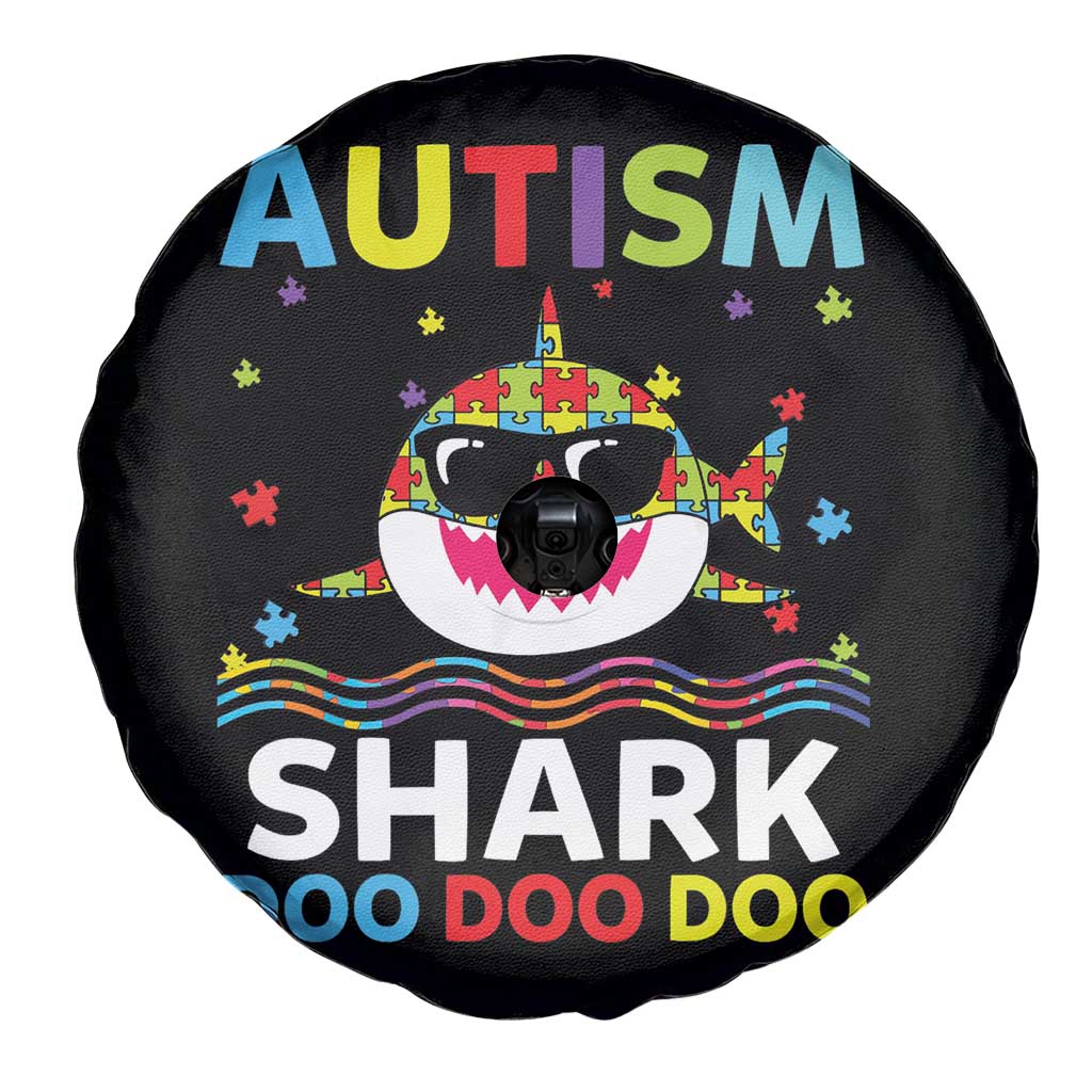Funny Autism Shark Spare Tire Cover Puzzle Piece Autistic Mom Dad Sped Teacher
