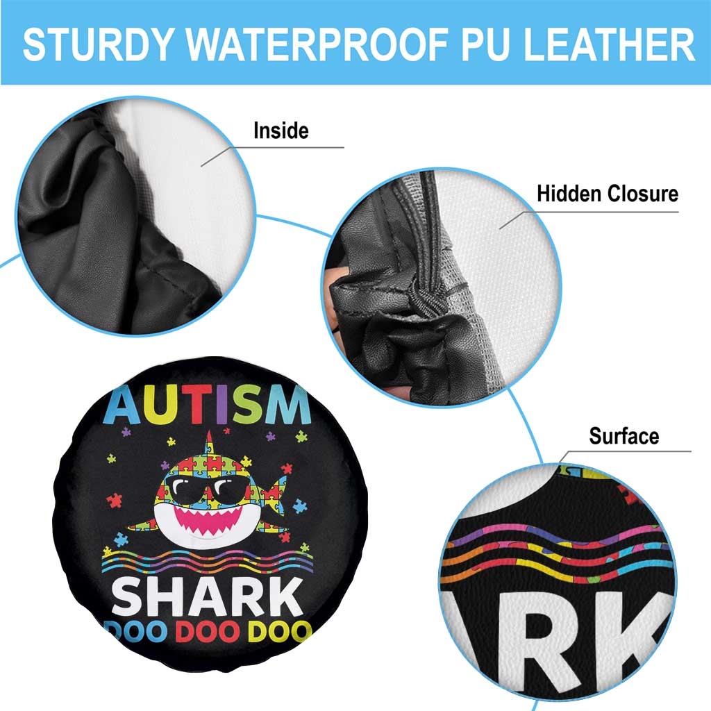 Funny Autism Shark Spare Tire Cover Puzzle Piece Autistic Mom Dad Sped Teacher