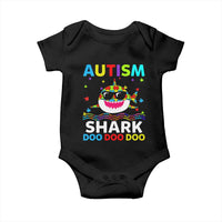 Funny Autism Shark Baby Onesie Puzzle Piece Autistic Mom Dad Sped Teacher
