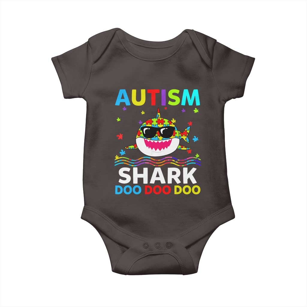 Funny Autism Shark Baby Onesie Puzzle Piece Autistic Mom Dad Sped Teacher