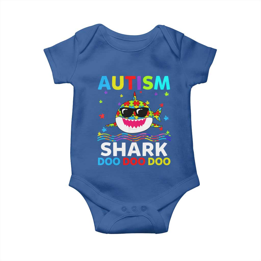Funny Autism Shark Baby Onesie Puzzle Piece Autistic Mom Dad Sped Teacher