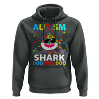 Funny Autism Shark Hoodie Puzzle Piece Autistic Mom Dad Sped Teacher