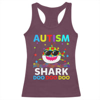 Funny Autism Shark Racerback Tank Top Puzzle Piece Autistic Mom Dad Sped Teacher