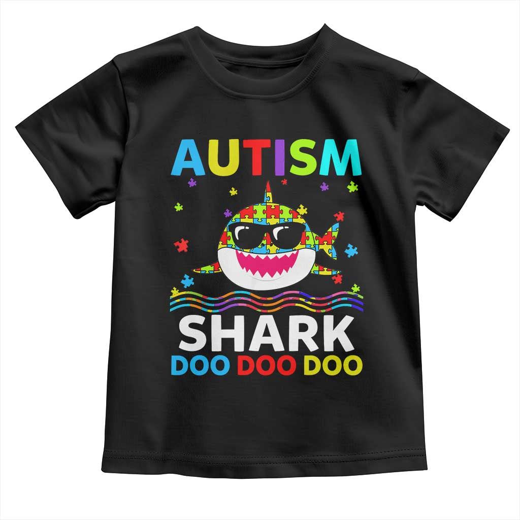 Funny Autism Shark Toddler T Shirt Puzzle Piece Autistic Mom Dad Sped Teacher
