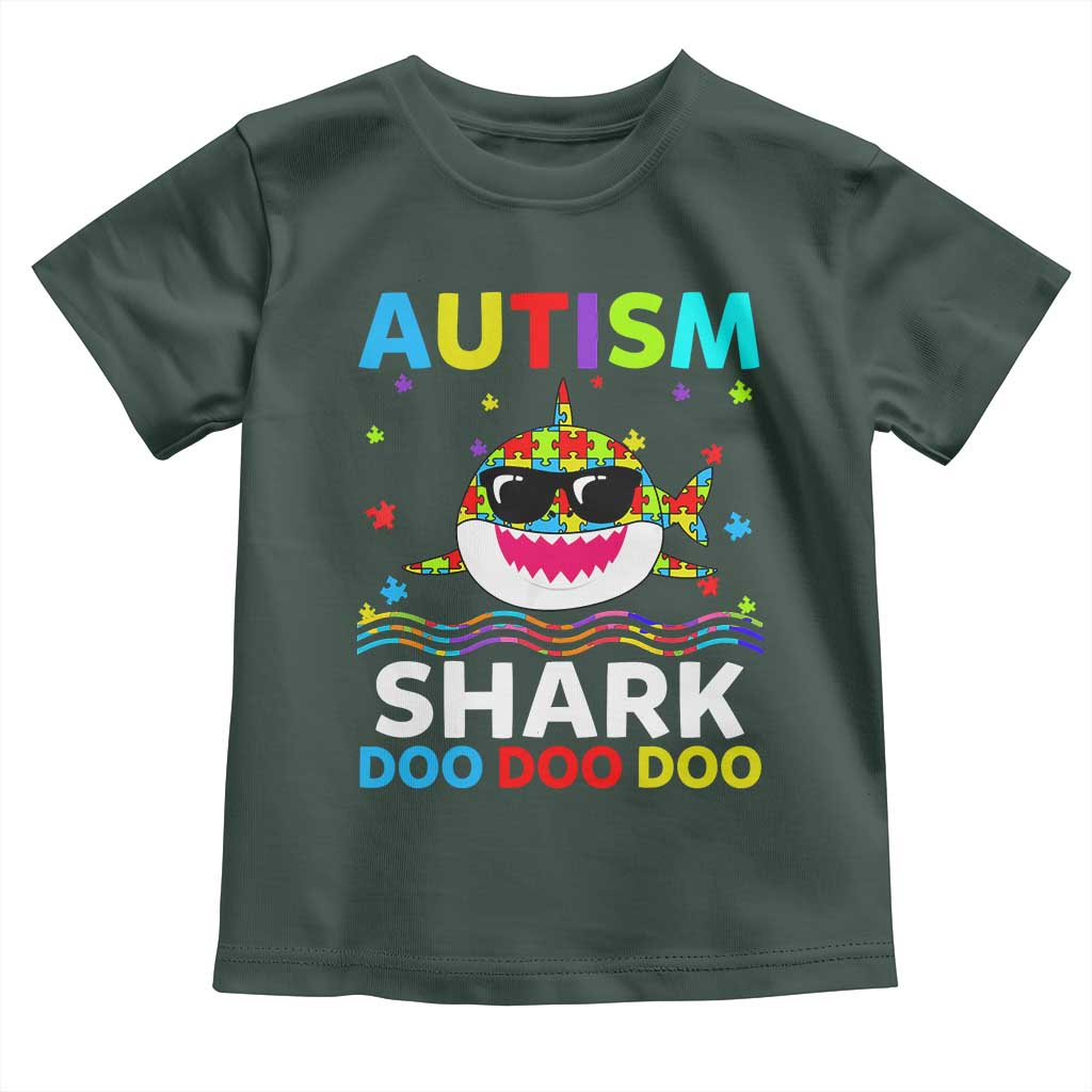 Funny Autism Shark Toddler T Shirt Puzzle Piece Autistic Mom Dad Sped Teacher