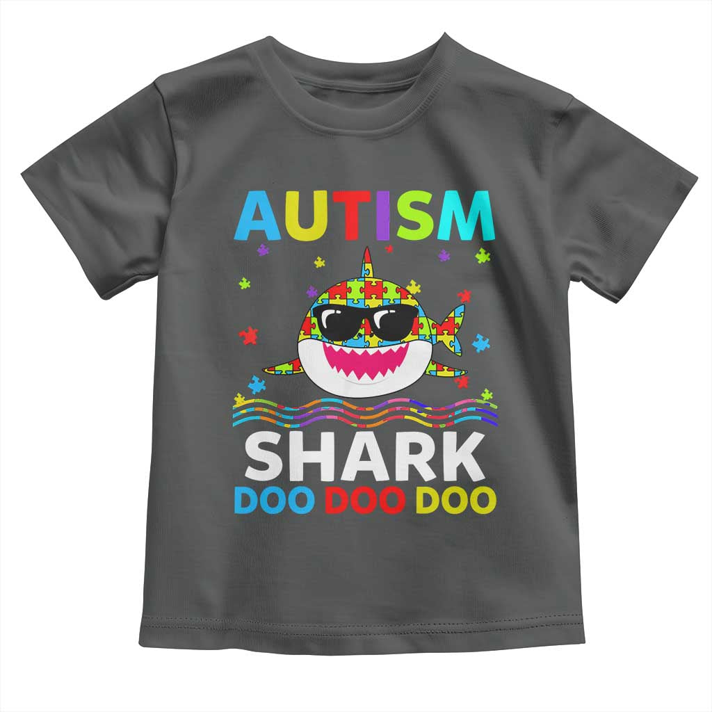 Funny Autism Shark Toddler T Shirt Puzzle Piece Autistic Mom Dad Sped Teacher